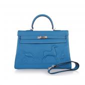 Hermes Kelly 1024 Ladies 2way Blue Bag