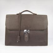 Hermes Briefcases 2813 Unisex Briefcase Coffee Replica