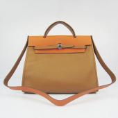 Hermes Herbag 60667 2way Cow Leather Coffee Replica