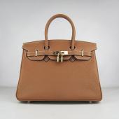 Hermes Birkin 6088 Handbag Cow Leather Coffee Replica