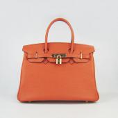 Cheap Hermes Birkin 6088 Handbag Cow Leather Orange