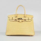 Hermes Birkin 6088 Handbag Crocodile Yellow Replica