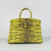 Hermes Birkin 6088 Handbag Lizard Leather Yellow