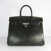 Hermes Birkin 6089 Ladies Ostrich Skin Black Bag