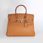 Hermes Birkin 6089 Cow Leather Coffee Handbag