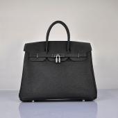 Hermes Original leather 6089 Ladies Handbag Black