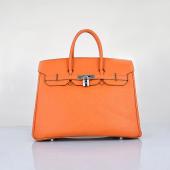 Hermes Original leather 6089 Handbag Cow Leather Orange