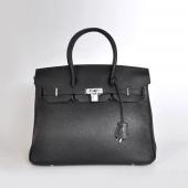 Hermes Birkin 6089 Ladies Cow Leather Black Bag