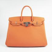 Cheap Hermes Original leather 6089A Ladies Orange Handbag