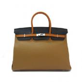 Hermes Birkin 6099 Handbag Cow Leather Coffee