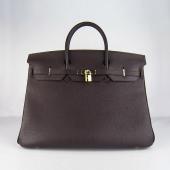 Hermes Birkin 6099 Handbag Cow Leather Brown