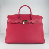 Hermes Birkin 6099 Handbag Cow Leather Red