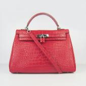 Hermes Kelly 6108 Ladies Crocodile Red Bag