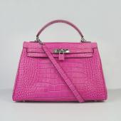 Hermes Kelly 6108 Ladies Crocodile Pink Replica