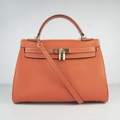 Hermes Kelly 6108 Cow Leather Orange