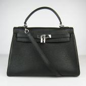 Hermes Kelly 6108 Ladies Cow Leather Black Bag Replica