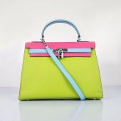 Hermes Original leather 6108 2way Cow Leather Pink Replica