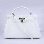 Hermes Original leather 6108 Ladies 2way White Handbag