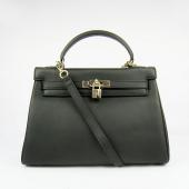 Hermes Original leather 6108 Cow Leather Black Bag