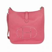 Hermes Evelyne 62651 Cross Body Bag Cow Leather Pink