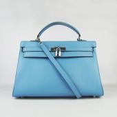 Hermes Kelly 6308 Ladies 2way Blue Bag Replica