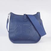 Hermes Evelyne 6309 Cross Body Bag Cow Leather Blue