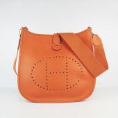 Hermes Evelyne 6309 Cross Body Bag Cow Leather Orange