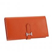 Hermes Bearn Wallet with Gusset Orange Replica