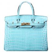 Replica Hermes Birkin 35 Crocodile Leather Lagon 608050