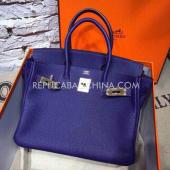 Cheap Hermes Birkin Handbag Calfskin Blue HM06063