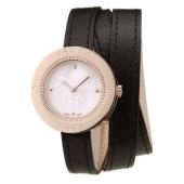 Replica Hermes  MOP Dial Black Elongated Leather Strap