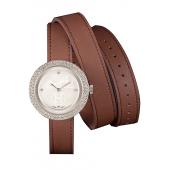 Replica Hermes  MOP Dial Brown Elongated Leather Bracelet 801393