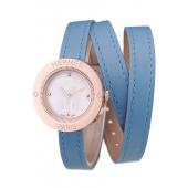 Cheap Hermes  MOP Dial Light Blue Elongated Leather Strap