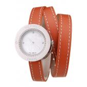 Hermes  MOP Dial Orange Elongated Leather Strap