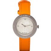 Hermes  MOP Dial Orange Leather Bracelet 801390