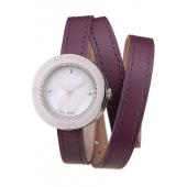 Cheap Hermes  MOP Dial Purple Elongated Leather Strap