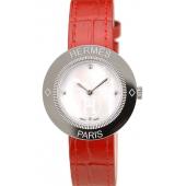 Hermes  MOP Dial Red Leather Strap