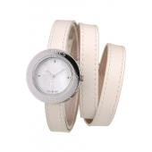 Hermes  MOP Dial White Elongated Leather Strap