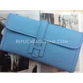 Cheap Hermes Clutch Calfskin Blue