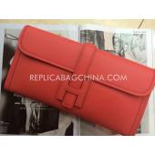 Hermes Clutch Calfskin Orange Replica