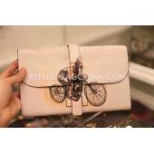 Hermes Clutch Wallet Leather Apricot