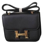 Replica Hermes Constance Black Bag With Gold Hardware 608105