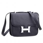 Cheap Hermes Constance Black with Silver Buckle