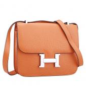 Replica Hermes Constance Orange with Silver Buckle