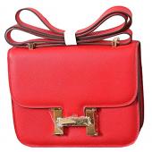 Cheap Hermes Constance Red Vermillion With Gold Hardware 608114