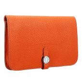 Hermes Dogon Wallet Orange  18926638 Replica