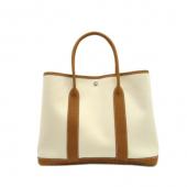 Hermes Garden Party H007 Handbag Cotton Brown