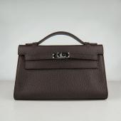 Hermes Clutches H008 Cow Leather Coffee Handbag