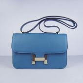 Hermes Constance H020 Ladies Cow Leather Blue Handbag