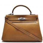 Hermes Kelly H1043 Cow Leather Coffee